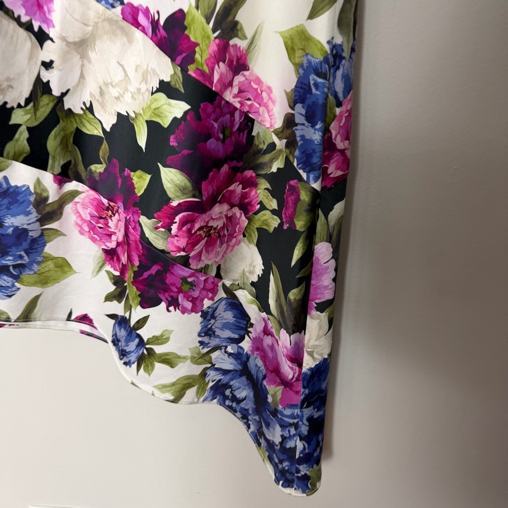 Anthropologie Hutch Meadow Midi Floral Asymmetrical Skirt Satin Size 4 790 - Picture 5 of 12